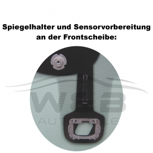 Preview: Frontscheibe PEUGEOT 407 BJ:2004-2011 mit Sensor Windschutzscheibe (Innenspiegel mit Abblendautomatik)