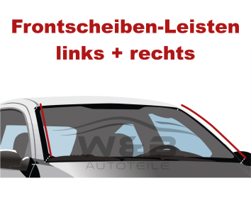 Preview: Leiste links + rechts für Frontscheibe FORD FIESTA 2008-2017 Zierleiste Windschutzscheibe
